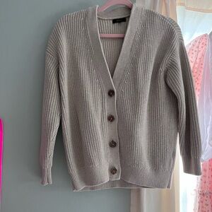 Quince Organic Speckled Beige Cardigan